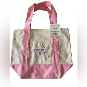TRADER JOE'S Pink Canvas Mini‎ Tote